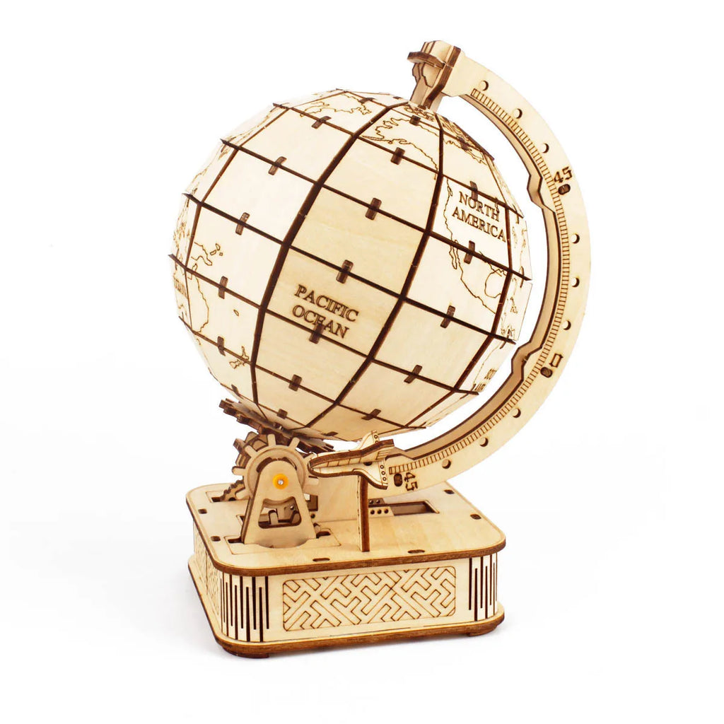 3D Wooden Globe Puzzle — Mechanical Model Kit