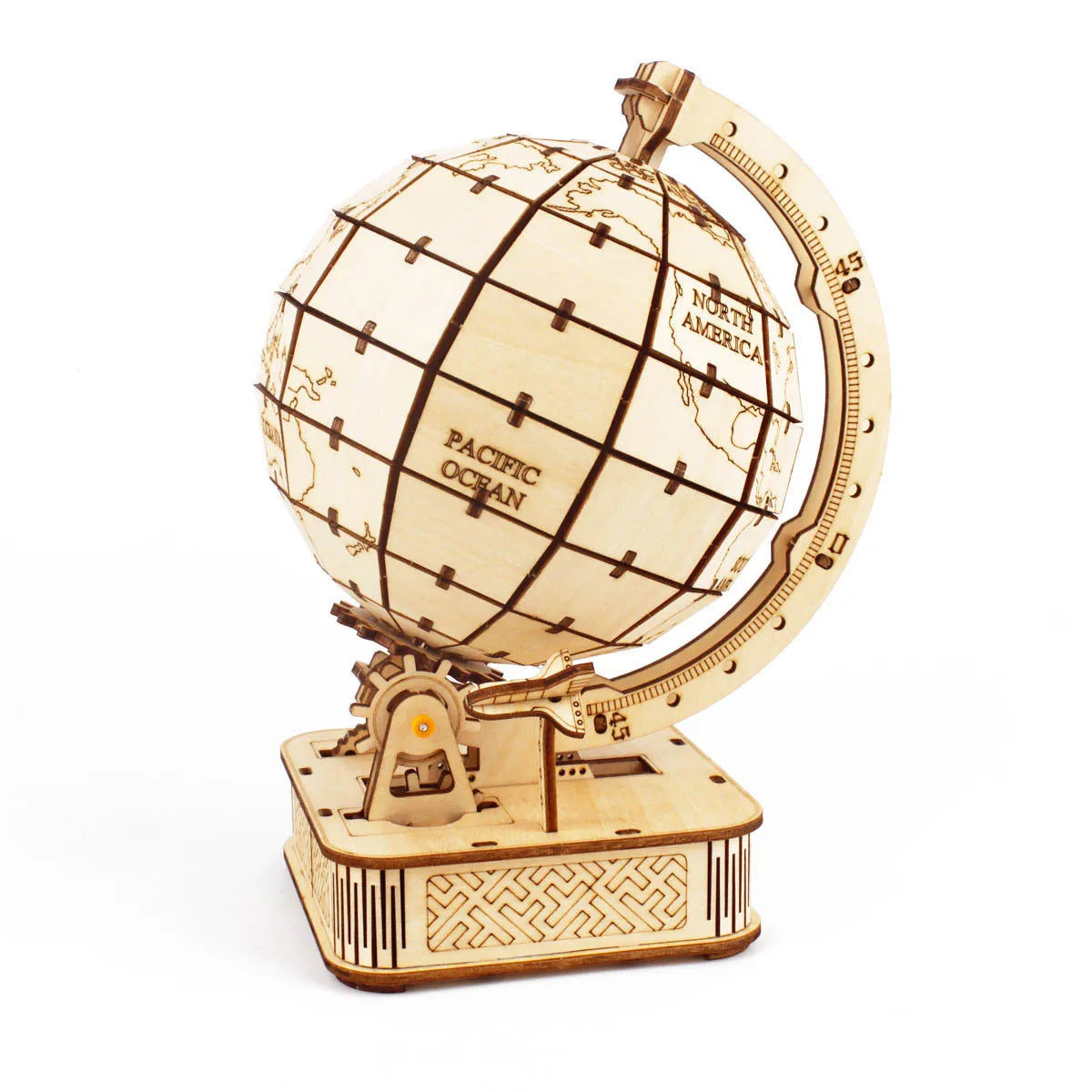3D Wooden Globe Puzzle — Mechanical Model Kit