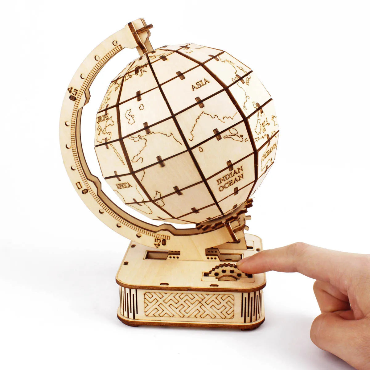 3D Wooden Globe Puzzle — Mechanical Model Kit